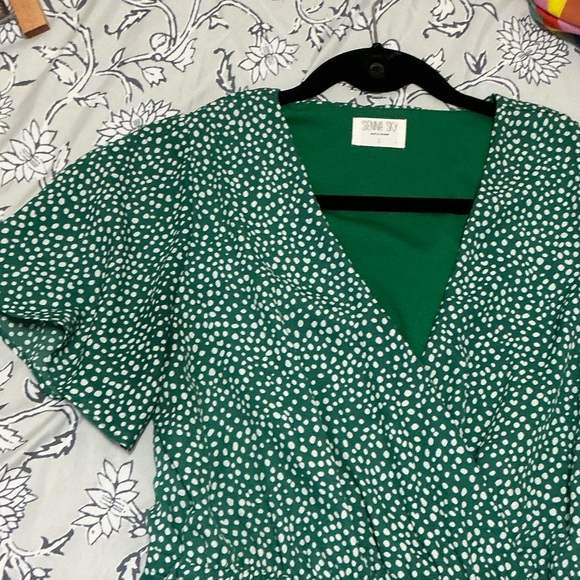 Sienna Sky Dresses & Skirts - Sienna Sky Green and White Midi Dress